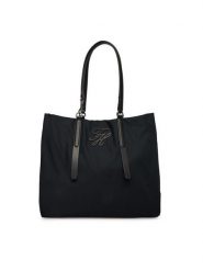 Tommy Hilfiger Torebka Th Elevated Nylon Tote AW0AW18406 Czarny. Czarne shopper bag Tommy Hilfiger, bez wzorów, z materiału, bez dodatków. Za 649.99 zł.