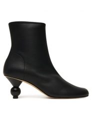 Weekend Max Mara Botki Acro 2525796014600 Czarny. Czarne botki damskie Weekend Max Mara, ze skóry, bez obcasa, na słupku, bez zapięcia. Za 2,429.00 zł.