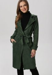 Zielony Płaszcz Viviroe. Zielone płaszcze damskie Born2be, m, bez wzorów, bez kaptura. Za 159.99 zł.