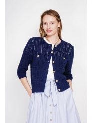 Le Jardin du Lin Kardigan w kolorze granatowym rozmiar: 36. Niebieskie kardigany damskie Le jardin du lin, bez wzorów, z bawełny. Za 130.99 zł.