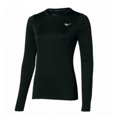 Koszulka Z Długim Rękawem Dla Kobiet Impulse Core. Czarne bluzki damskie Mizuno, bez wzorów, sportowe, bez kołnierzyka, bez ramiączek. Za 182.99 zł.