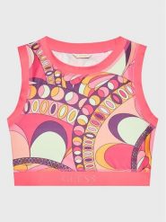 Guess Top J3GI27 MC01P Różowy Slim Fit. Czerwone koszulki i t-shirty dziewczęce Guess, z aplikacjami, z syntetyku, bez kołnierzyka, bez ramiączek. Za 189.99 zł.