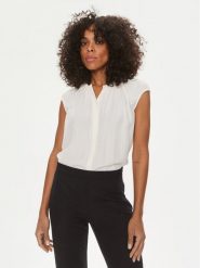 Boss Bluzka Berika 50491355 Biały Regular Fit. Białe bluzki damskie Boss, bez wzorów, z wiskozy, bez kołnierzyka, bez ramiączek. W wyprzedaży za 649.99 zł.