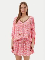 LOLA CASADEMUNT Sukienka letnia LS2516031 Różowy Regular Fit. Czerwone sukienki damskie LOLA CASADEMUNT, bez wzorów, z wiskozy, bez ramiączek. Za 299.99 zł.