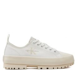 Trampki Calvin Klein Jeans. Białe trampki damskie Calvin Klein Jeans, bez wzorów, z jeansu, bez zapięcia. Za 269.99 zł.