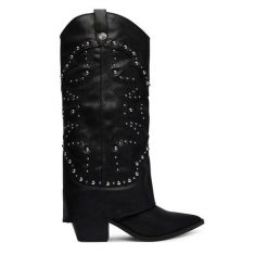 Kowbojki Steve Madden. Czarne botki damskie Steve Madden, bez obcasa, na słupku, bez zapięcia. Za 1,069.00 zł.