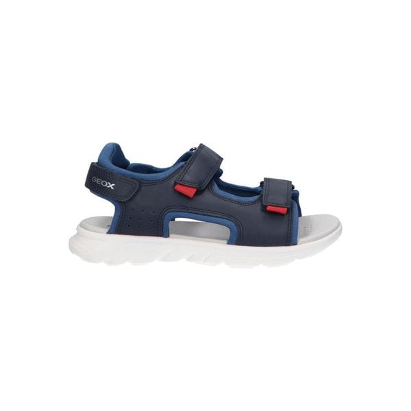 Sandały juniorskie Geox Airadyum. Niebieskie sandały damskie Geox, bez wzorów, z syntetyku, bez obcasa, bez zapięcia. Za 219.99 zł.