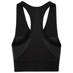 Top sportowy damski Seamless Medium. Czarne biustonosze sportowe damskie ODLO, bez wzorów. Za 219.99 zł.