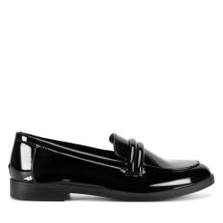 Lordsy JENNY. Czarne półbuty damskie Jenny, bez wzorów, bez obcasa, bez zapięcia. Za 119.99 zł.