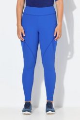 Damskie Legginsy funkcyjne prążkowany dżersej kieszeń na zamek z recyklingu. Niebieskie legginsy damskie Ulla Popken, plus size, bez wzorów, z dżerseju. Za 239.99 zł.