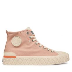 Trampki Palladium. Czerwone trampki damskie Palladium, bez wzorów, bez zapięcia. Za 399.99 zł.