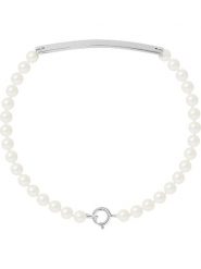 Pearline Bransoletka "Love Gourmette" z perłami w kolorze białym rozmiar: onesize. Białe bransoletki damskie Pearline, srebrne. Za 195.99 zł.