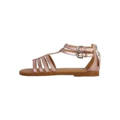Sandały GEOX J SANDAL KARLY Rose. Czerwone sandały damskie Geox, bez wzorów, z syntetyku, bez obcasa, bez zapięcia. Za 219.99 zł.