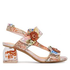 Sandały Laura Vita. Brązowe sandały damskie LAURA VITA, bez wzorów, bez obcasa, na słupku, bez zapięcia. Za 429.99 zł.