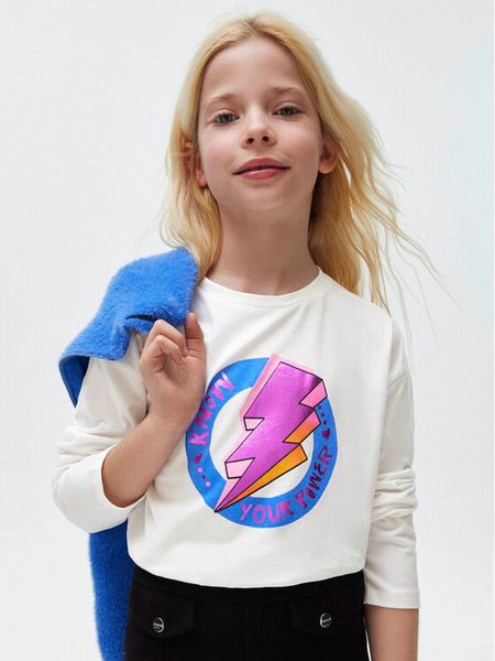 Mayoral Bluzka 7.049 Écru Regular Fit. Bluzki i koszule dziewczęce Mayoral, bez wzorów, z bawełny, bez kołnierzyka, bez ramiączek. Za 79.99 zł.