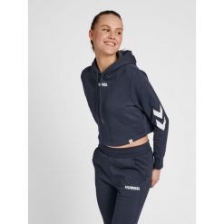 Damska bluza z kapturem crop top Hummel hmlLEGACY. Niebieskie bluzy damskie Hummel, s, bez wzorów, z kapturem. Za 167.50 zł.