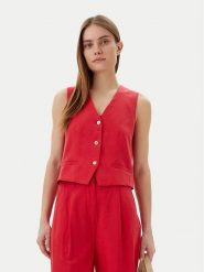 LOLA CASADEMUNT Kamizelka LS2502007 Czerwony Regular Fit. Czerwone kamizelki damskie LOLA CASADEMUNT, l, bez wzorów, z lyocellu, bez kaptura. Za 249.99 zł.