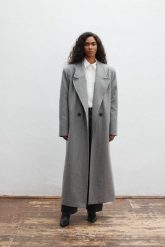 Wełniany trencz w kolorze DARK GREY - TESORO-S. Szare płaszcze damskie Marsala, m, bez wzorów, z jeansu, bez kaptura. Za 1,399.90 zł.