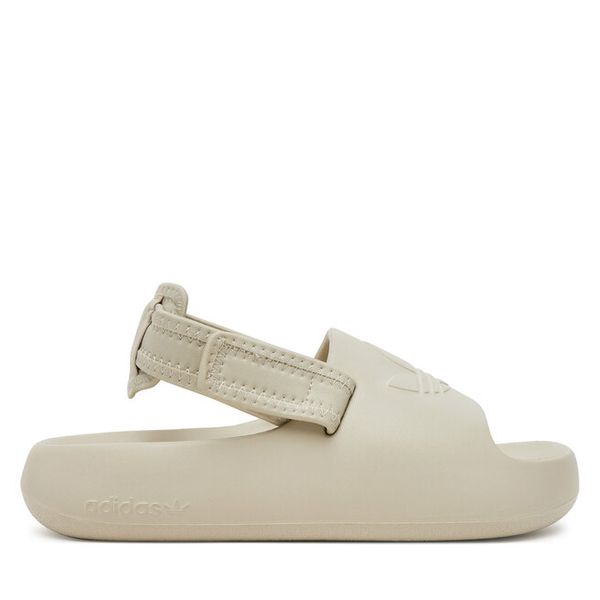 Sandały adidas. Brązowe sandały damskie Adidas, bez wzorów, bez obcasa, na płaskiej podeszwie, bez zapięcia. Za 189.99 zł.