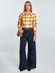 BIG STAR Koszula w kolorze żółto-pomarańczowym rozmiar: M. Pomarańczowe koszule damskie Big Star, m, bez wzorów, retro, bez kołnierzyka, bez ramiączek. Za 109.99 zł.