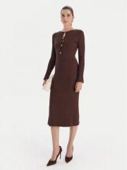 Marciano Guess Sukienka dzianinowa 5BGK55 5891Z Brązowy Regular Fit. Brązowe sukienki damskie Marciano Guess, z aplikacjami, z dzianiny, bez ramiączek. Za 989.99 zł.
