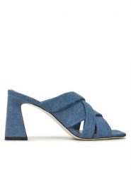 Pollini Klapki SA28117C1ITQ0707 Niebieski. Niebieskie klapki damskie Pollini, bez wzorów, z materiału, bez obcasa, bez zapięcia. Za 1,669.00 zł.