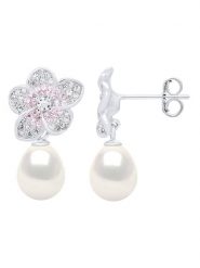 ATELIERS SAINT GERMAIN Srebrne kolczyki-wkrętki z cyrkoniami i perłami rozmiar: onesize. Białe kolczyki damskie ATELIERS SAINT GERMAIN, z cyrkonią, srebrne. Za 323.50 zł.