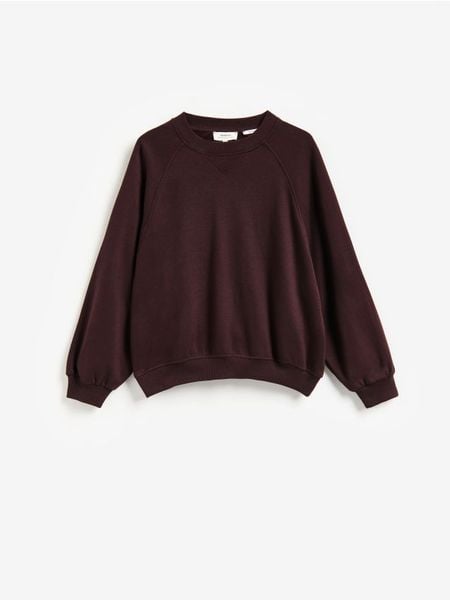 Bluza z włóknem bambusowym - ciemnobrązowy. Brązowe bluzy damskie Reserved, l, bez wzorów, z dzianiny, bez kaptura. Za 169.99 zł.