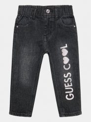 Guess Jeansy K3YA05 D52W0 Czarny Relaxed Fit. Czarne jeansy dziewczęce Guess, z aplikacjami, z bawełny. Za 239.99 zł.