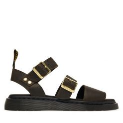Sandały Dr. Martens. Brązowe sandały damskie Dr Martens, bez wzorów, bez obcasa, na płaskiej podeszwie, bez zapięcia. Za 749.99 zł.