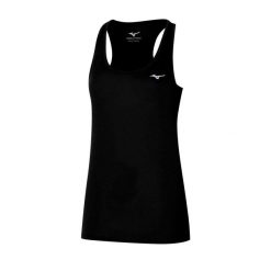Koszulka do biegania damska Mizuno Impulse Core Tank. Czarne bluzki damskie Mizuno, bez wzorów, sportowe, bez kołnierzyka, bez ramiączek. Za 73.99 zł.