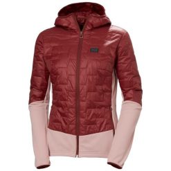 Hybridowa kurtka narciarska damska Helly Hansen Lifaloft. Czerwone kurtki damskie Helly Hansen, na zimę, bez wzorów, z tkaniny, bez kaptura. Za 759.50 zł.