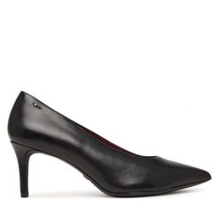 Szpilki Tamaris. Czarne szpilki damskie Tamaris, bez wzorów, bez obcasa, na szpilce, bez zapięcia. Za 364.99 zł.