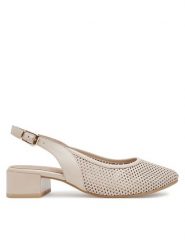 Caprice Sandały 9-29602-44 Beżowy. Brązowe sandały damskie Caprice, bez wzorów, ze skóry, bez obcasa, na słupku, bez zapięcia. Za 244.99 zł.