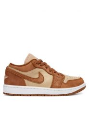 Nike Sneakersy Air Jordan 1 Low Se FJ3453 200 Brązowy. Brązowe obuwie sportowe damskie Nike, ze skóry, bez zapięcia. Za 599.99 zł.