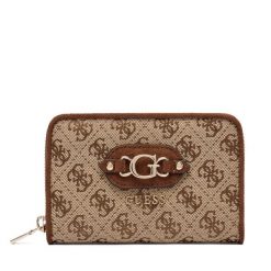 Portfel Guess. Brązowe portfele damskie Guess, z aplikacjami. Za 264.99 zł.