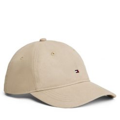 Czapka z daszkiem Tommy Hilfiger. Brązowe czapki z daszkiem damskie Tommy Hilfiger, bez wzorów. Za 149.99 zł.