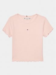 Tommy Hilfiger T-Shirt Essential KG0KG08138 Różowy Regular Fit. Czerwone koszulki i t-shirty dziewczęce Tommy Hilfiger, bez wzorów, z bawełny, bez kołnierzyka, bez ramiączek. Za 149.99 zł.