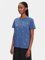 Guess T-Shirt V5GI16 I3Z14 Granatowy Regular Fit. Niebieskie t-shirty damskie Guess, s, z aplikacjami, z bawełny, bez kołnierzyka. Za 109.99 zł.