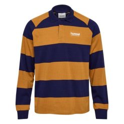 Koszulka polo z długim rękawem Hummel Striped. Fioletowe koszulki damskie Hummel, bez wzorów, z bawełny, bez kołnierzyka, bez ramiączek. Za 286.50 zł.