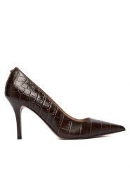 Guess Szpilki FLFPRN LEP08 Brązowy. Brązowe szpilki damskie Guess, z aplikacjami, ze skóry, bez obcasa, na szpilce, bez zapięcia. Za 679.99 zł.