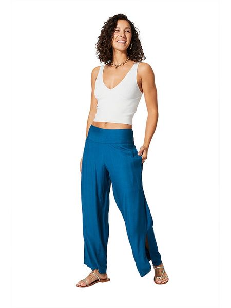 Aller Simplement Spodnie w kolorze niebieskim rozmiar: 38/40. Niebieskie spodnie materiałowe damskie Aller Simplement, bez wzorów, z materiału. Za 79.03 zł.