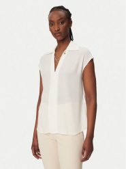 Rinascimento Bluzka CFC0020253002 Biały Regular Fit. Białe bluzki damskie Rinascimento, l, bez wzorów, z syntetyku, bez kołnierzyka, bez ramiączek. Za 399.99 zł.