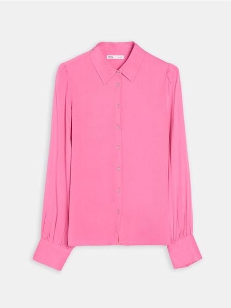 Koszula z wiskozy - różowy. Czerwone koszule damskie Sinsay, l, bez wzorów, z wiskozy, bez kołnierzyka, bez ramiączek. Za 39.99 zł.