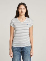 G-Star Koszulka w kolorze biało-niebieskim rozmiar: L. Białe bluzki damskie G-Star, l, bez wzorów, z bawełny, retro, bez kołnierzyka, bez ramiączek. Za 65.99 zł.