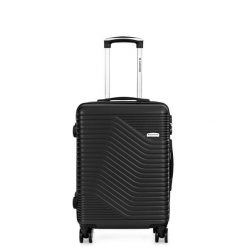 Walizka na kółkach Sapphire ST-120 czarna - mała S. Czarne walizki SAPPHIRE, bez wzorów, z gumy, małe. W wyprzedaży za 88.00 zł.