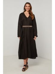 Fleur de Lin Lniana sukienka "Lurcica" w kolorze czarnym rozmiar: S. Czarne sukienki damskie Fleur de Lin, bez wzorów, ze lnu, bez ramiączek. Za 224.95 zł.