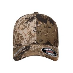 Czapka Veil Camo. Brązowe czapki damskie FLEXFIT, bez wzorów. Za 85.99 zł.
