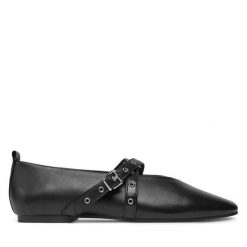 Baleriny Tommy Jeans. Czarne balerinki damskie Tommy Jeans, bez wzorów, z jeansu. Za 235.99 zł.