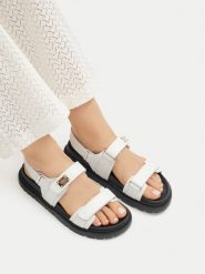 MEXX Sandały EO-MX/020C-HY Biały. Białe sandały damskie Mexx, bez wzorów, ze skóry, bez obcasa, na płaskiej podeszwie, bez zapięcia. Za 156.99 zł.